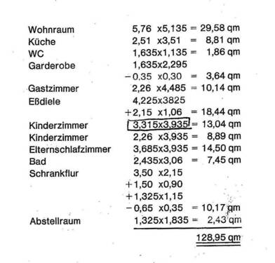 Wohnflächenberechnung - 
