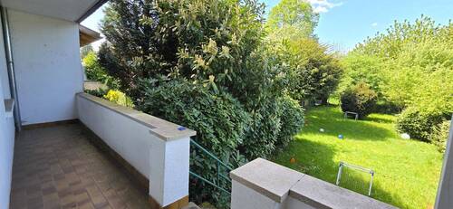 Aussicht vom Balkon EG, direkter Zugang zum Garten - 