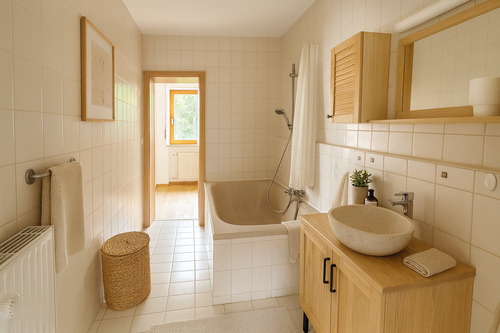 Einrichtungsbeispiel Badezimmer KI generiert - 