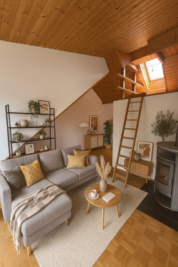 Einrichtungsbeispiel Dachstudio KI generiert - 