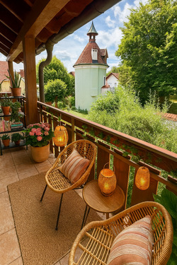 Einrichtungsbeispiel Balkon KI generiert - 