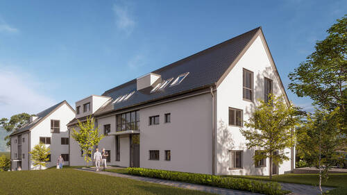 3D_Haus_A_B_Eingang - 4 Zimmer Etagenwohnung in Holzgerlingen
