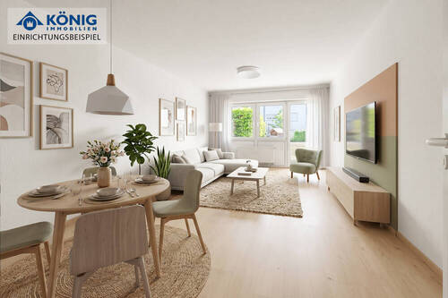 Wohnzimmer gestagt - 3 Zimmer Etagenwohnung in Mainz