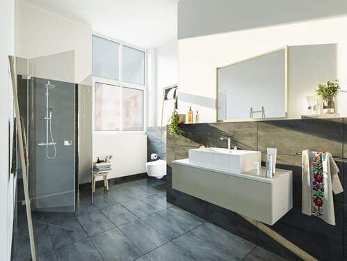 Visualisierung Badezimmer - Etagenwohnung mit 166,00 m&sup2; in Münster zum Kaufen