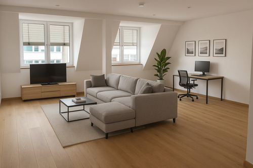 Wohnzimmer - 2 Zimmer Etagenwohnung zur Miete in Frankfurt am Main