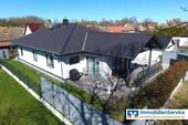 Blick aus der Luft - Einfamilienhaus mit 135,00 m&sup2; in Fehrbellin Wustrau zum Kaufen
