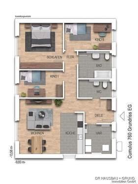 CU760_Prospekt EG - 4 Zimmer Bungalow zum Kaufen in Wesselburen