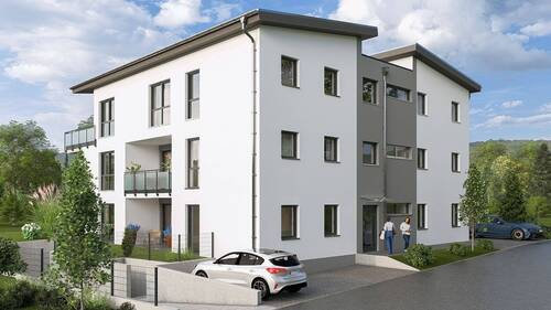 Lindahof_VI_Strassenansicht_links - Etagenwohnung mit 79,90 m² in Vilshofen an der Donau zum Kaufen