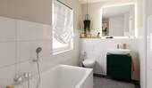 Ein modern gefliestes Badezimmer - 