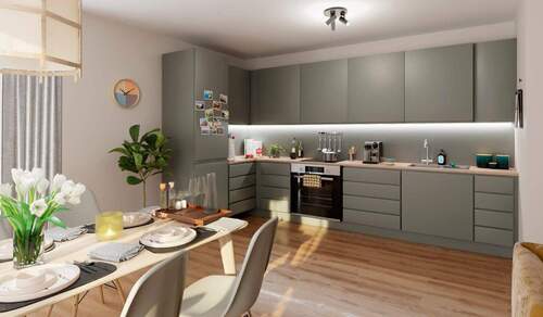 Offen gestaltet und durchdacht geplant – die Küche wird zum Mittelpunkt für Alltag und Genuss - 2 Zimmer Etagenwohnung zum Kaufen in Berlin