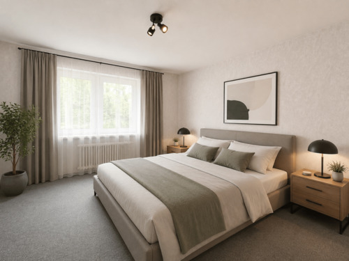 Großzügiges Schlafzimmer eingerichtet - 