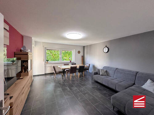 Wohn-Esszimmer, Blick Richtung Garten - Etagenwohnung mit 75,00 m&sup2; in Baden-Baden zum Kaufen