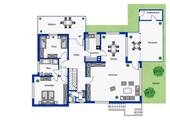 Wohnebene mit Terrassen und Garten - 