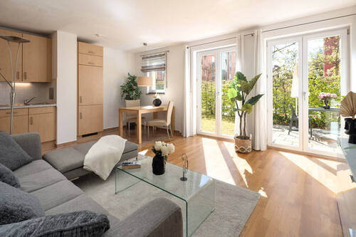 Offenes Wohnen mit Gartenbezug - Terrassenwohnung mit 49,10 m&sup2; in München zum Kaufen