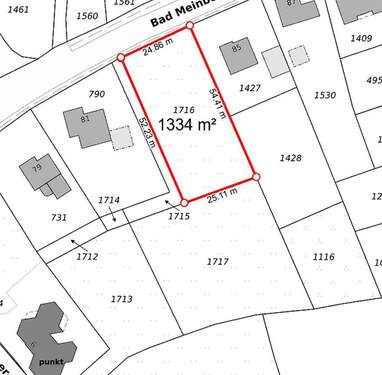 Liegenschaftskarte, ca. Maße - 