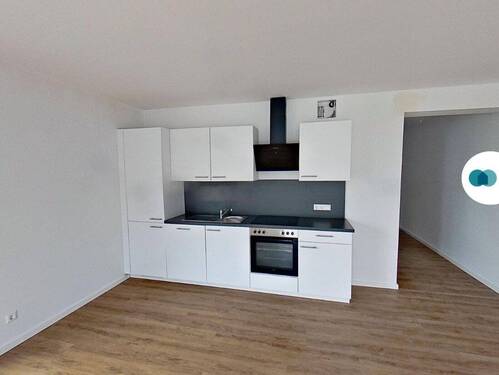 Ansicht III: Wohn- und Esszimmer mit offenem Küchenbereich - Etagenwohnung mit 69,80 m&sup2; in Geislingen an der Steige zur Miete