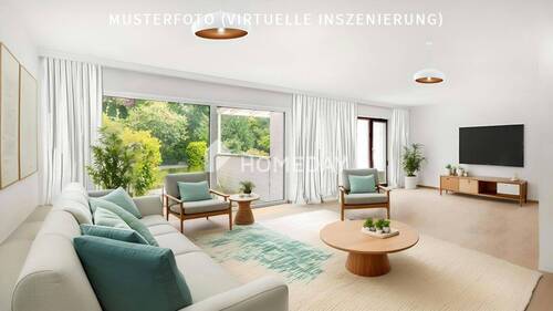 EG Wohnzimmer 2-Musterfoto (virtuelle Inszenierung)2 - Hier wachsen Wohnträume - Reihenhaus mit Garten, Garage & Potenzial zum Verlieben