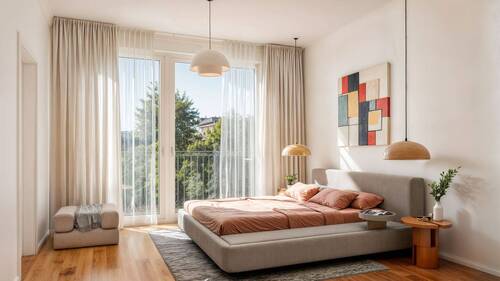 Master-Schlafzimmer - Visualisierung - Etagenwohnung mit 98,60 m&sup2; in Berlin zum Kaufen