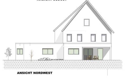 Ansicht Nordwest - Attraktives Wohnungspaket 2 Wohnungen in gefragter Lage von Ellwangen- Schrezheim in 3 Familienhaus