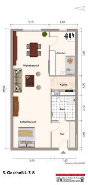 Grundriß, möbliert - 