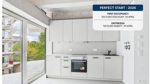 Bild 1 - Mietrabatt - Erstbezug: 2-Zimmer Wohnung mit EBK & Balkon, 5 Min. zur U5