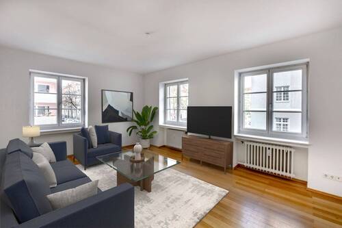Wohnzimmer Visualisierung - 3 Zimmer Etagenwohnung zur Miete in München