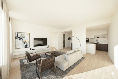 Einrichtungsbeispiel Wohn- und Küchenbereich - Etagenwohnung mit 54,10 m&sup2; in Berlin zum Kaufen