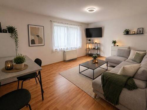 Wohn/Essbereich (mit KI visualisiert) - Etagenwohnung mit 52,00 m&sup2; in Ulm zum Kaufen