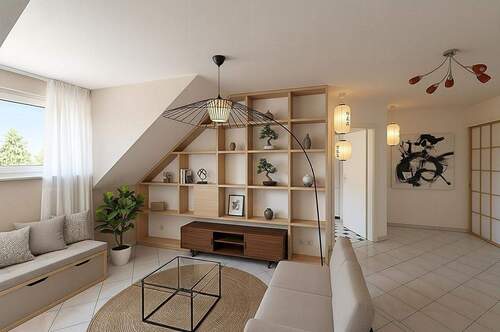 Wohnzimmer Visualisierung - 3 Zimmer Etagenwohnung in Maikammer