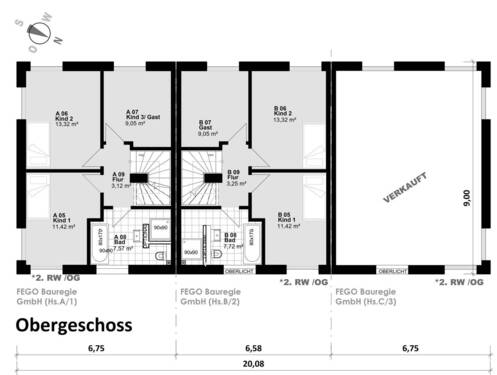 Obergeschoss - 6 Zimmer Doppelhaushälfte in Hamburg