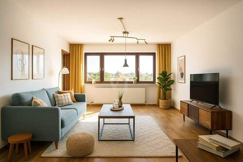 Wohnzimmer - mögliche Möblierung - 2 Zimmer Etagenwohnung zum Kaufen in Heilbronn