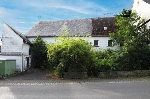 Straßenansicht frontal - Auktion 18.9.2025 - Wohnhaus mit Stall - leerstehend