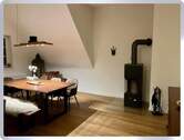 Essbereich mit Kaminofen - 3 Zimmer Etagenwohnung zur Miete in Babenhausen