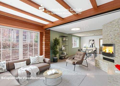 Wohn- und Esszimmer im Erdgschoss - 4 Zimmer Mehrfamilienhaus, Wohnhaus in Drensteinfurt