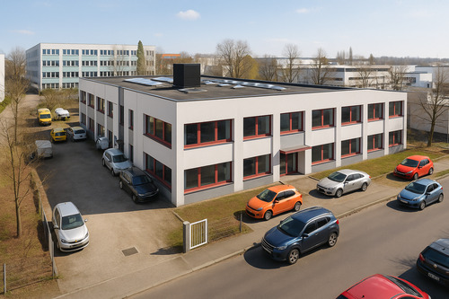 Gebäudeansicht - Modernes Gewerbeobjekt mit Produktionshalle und Büroflächen in Berlin-Reinickendorf