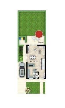 Das Erdgeschoss der Doppelhaushälften - 