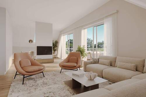 Wohnzimmer - 3 Zimmer Etagenwohnung zum Kaufen in München