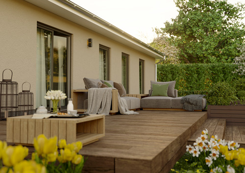 Terrasse - Bungalow mit 130,20 m&sup2; in Neuburg zum Kaufen