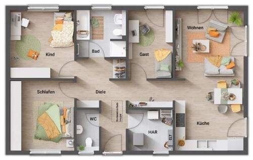 4-Zimmer-Variante + Gäste-WC - 
