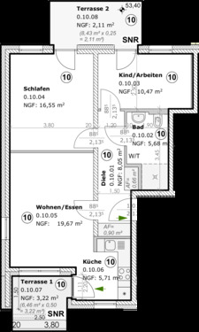 H1-WE10EG.PNG - Etagenwohnung mit 71,50 m² in Petershagen/Eggersdorf zum Kaufen