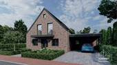 Haus 2112 Straßenansicht - Generalunternehmen für Massivhäuser in Osnabrück, Münster, Bremen & Oldenburg! Wir planen und bauen Ihr Traumhaus individuell zum Festpreis!