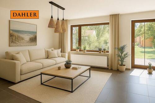 Wohnzimmer gestaged - 4 Zimmer Reihenendhaus zum Kaufen in Diedorf