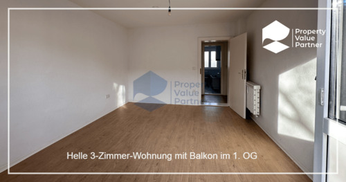 Titel - Helle 3-Zimmer-Wohnung mit Balkon im 1. OG