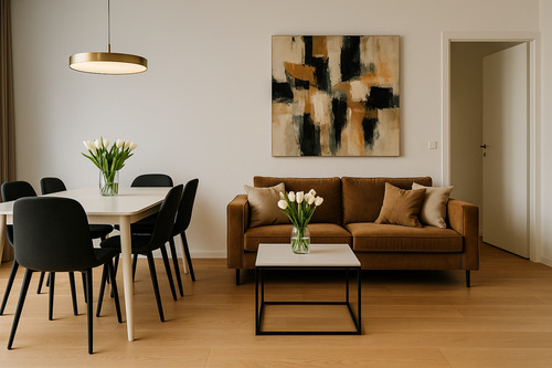 Wohnzimmer - Wilmersdorf nahe KaDeWe: Hochwertige 2-Zimmer-Wohnung (ca. 61 m²) mit Süd-Loggia, Aufzug & idealem Grundriss in begehrter Citylage