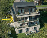 Bild 1 - Massivholz-Neubau: 2 Zimmer mit Balkon, KfW40, gesundes Wohnklima, Weitblick