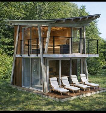 Visualisierung Saunahaus - Exklusive Naturlage mit Perspektive