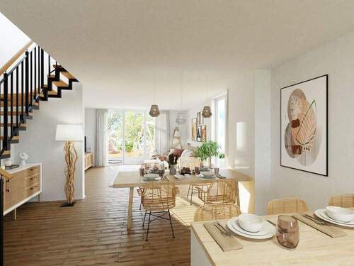 Visualisierung_Boho_Wohnzimmer - 5 Zimmer Reihenendhaus zum Kaufen in Neusäß / Schlipsheim