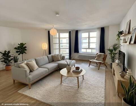 Einrichtungsbsp. WZ, KI-gen. - Etagenwohnung mit 66,00 m&sup2; in Reutlingen zum Kaufen