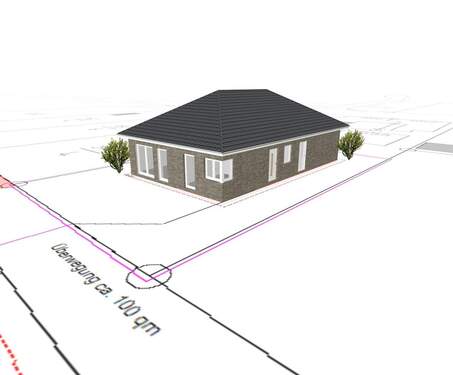 Bungalow Visualisierungssicht.jpg - Grundstück in Apen zum Kaufen