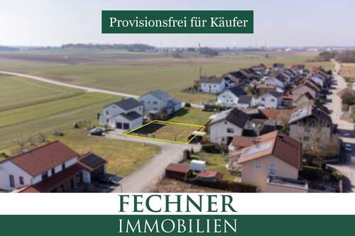Luftaufnahme - Ihr Weg ins Eigenheim: Top-Baugrundstück (500m²) für Familien in Großmehring-Demling!